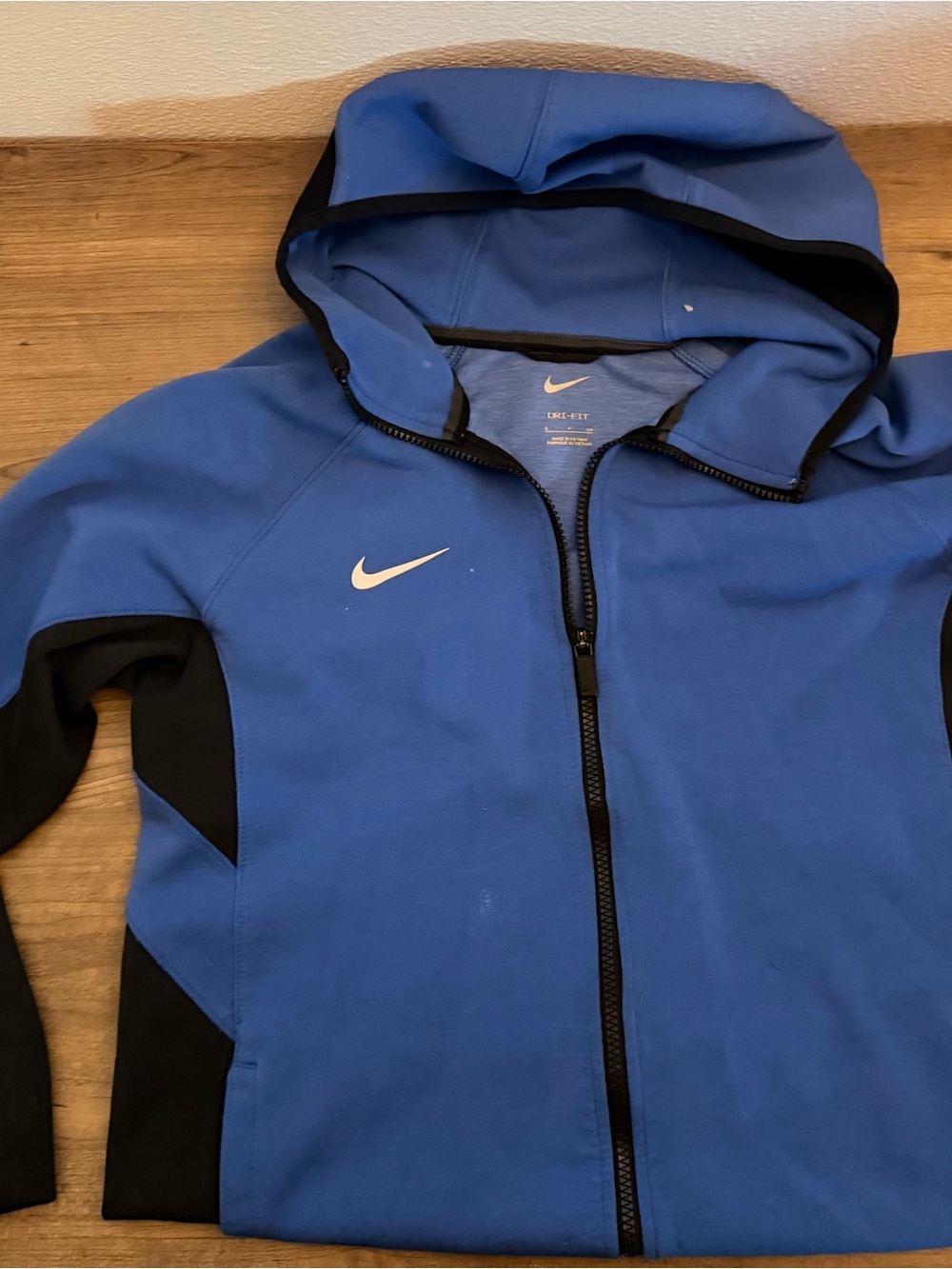 Nike Men's Royal Blue Hooded Performance Jacket with Black Accents